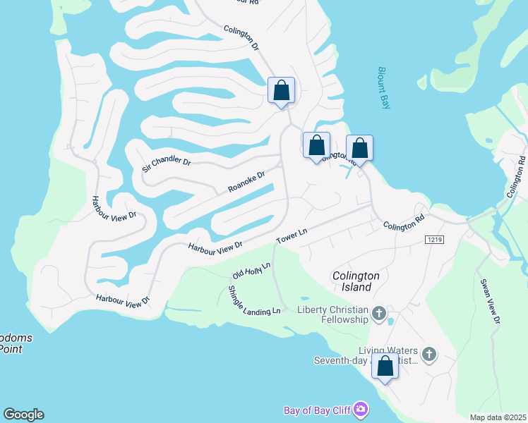 map of restaurants, bars, coffee shops, grocery stores, and more near 116 Sir Richard West in Kill Devil Hills