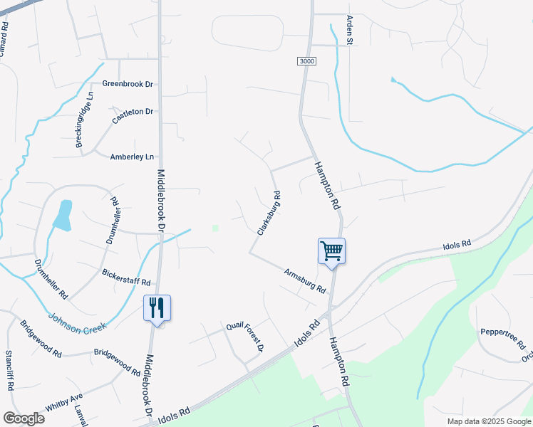 map of restaurants, bars, coffee shops, grocery stores, and more near 6300 Armsby Road in Clemmons