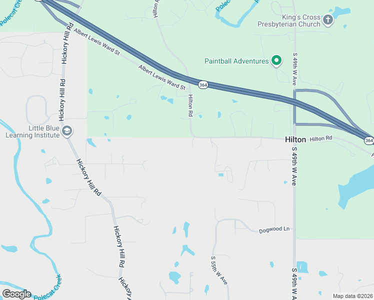 map of restaurants, bars, coffee shops, grocery stores, and more near 5672 West Hilton Road in Sapulpa