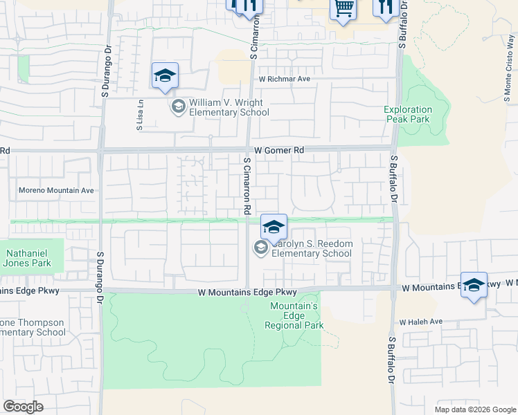 map of restaurants, bars, coffee shops, grocery stores, and more near 8180 Skytop Ledge Avenue in Las Vegas
