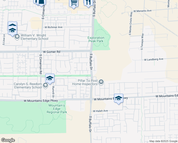 map of restaurants, bars, coffee shops, grocery stores, and more near 7809 Campers Village Avenue in Las Vegas
