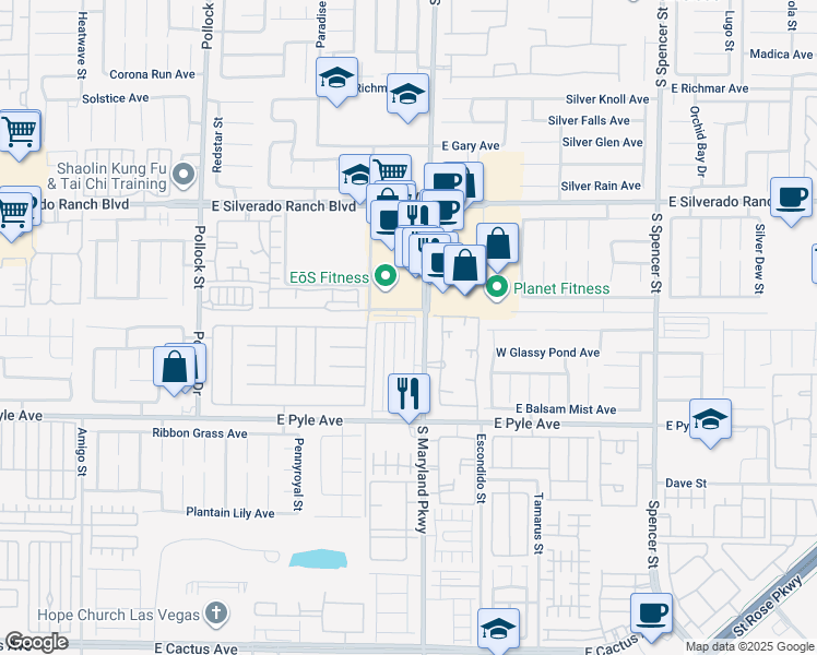 map of restaurants, bars, coffee shops, grocery stores, and more near 9914 Keephills Street in Las Vegas
