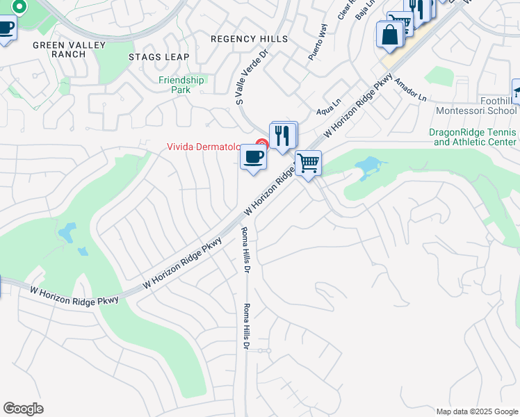 map of restaurants, bars, coffee shops, grocery stores, and more near 1732 Cypress Manor Drive in Henderson