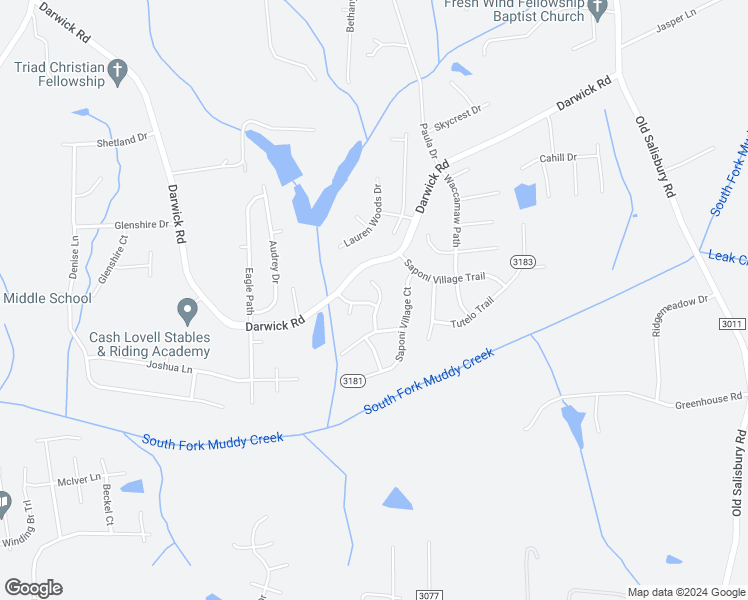 map of restaurants, bars, coffee shops, grocery stores, and more near 5056 Hogan Point Court in Winston-Salem