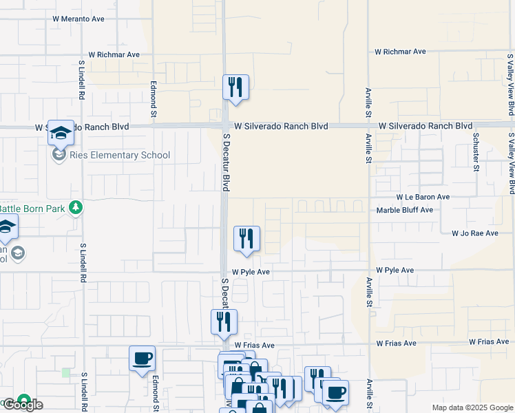 map of restaurants, bars, coffee shops, grocery stores, and more near 9912 South Ullom Drive in Enterprise