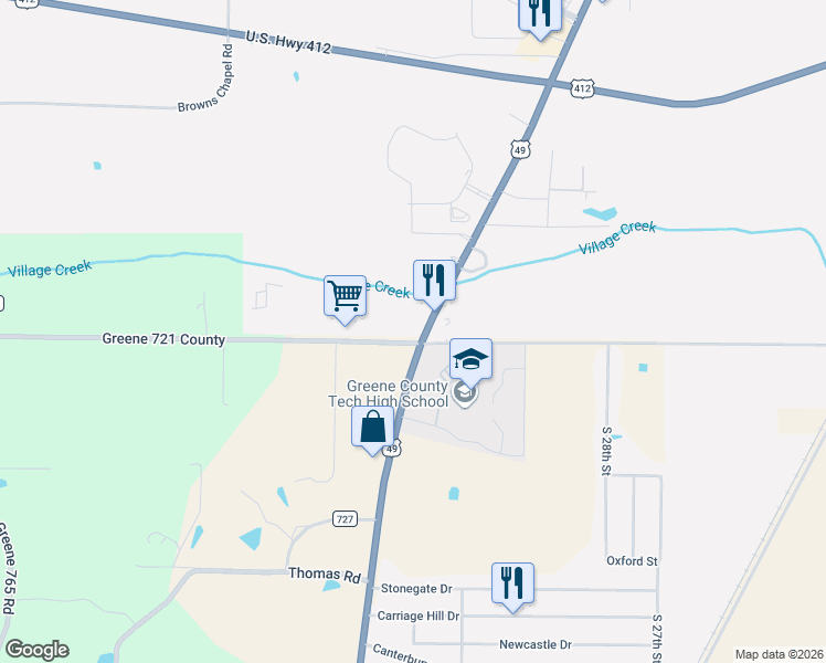 map of restaurants, bars, coffee shops, grocery stores, and more near 4610 Linwood Drive in Paragould