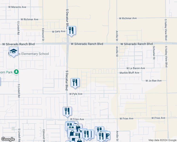 map of restaurants, bars, coffee shops, grocery stores, and more near 4672 Admiral Cliffs Avenue in Las Vegas