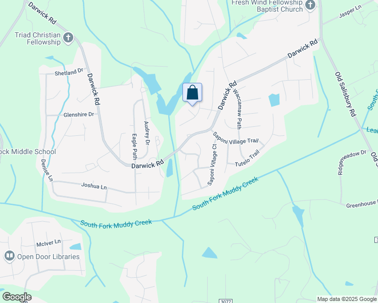 map of restaurants, bars, coffee shops, grocery stores, and more near 2459 Hampton Hall Lane in Winston-Salem