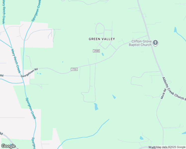 map of restaurants, bars, coffee shops, grocery stores, and more near Georgetown Road in Kernersville
