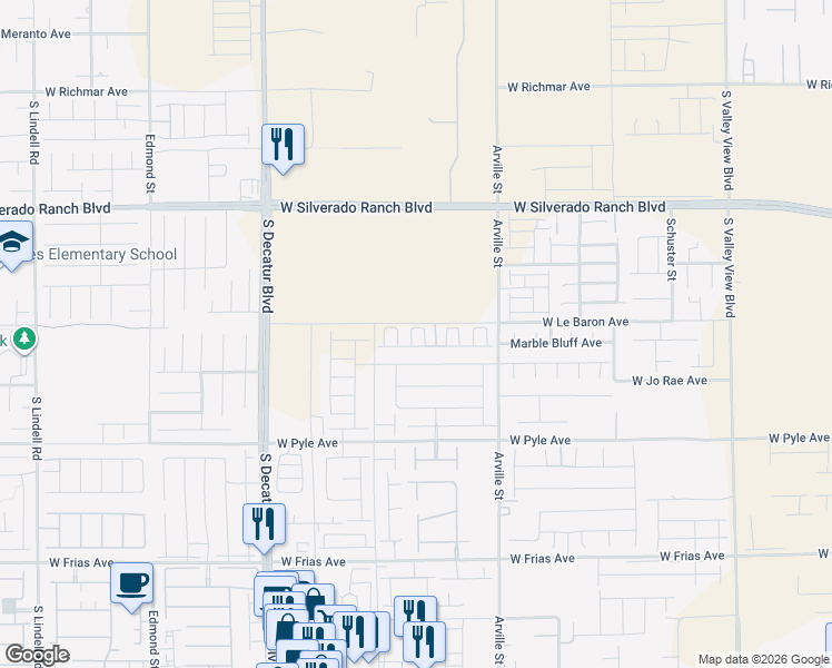 map of restaurants, bars, coffee shops, grocery stores, and more near Florence Hills Street in Enterprise