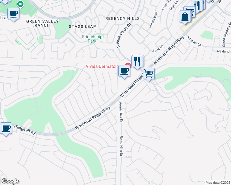 map of restaurants, bars, coffee shops, grocery stores, and more near 510 Hidden Garden Place in Henderson