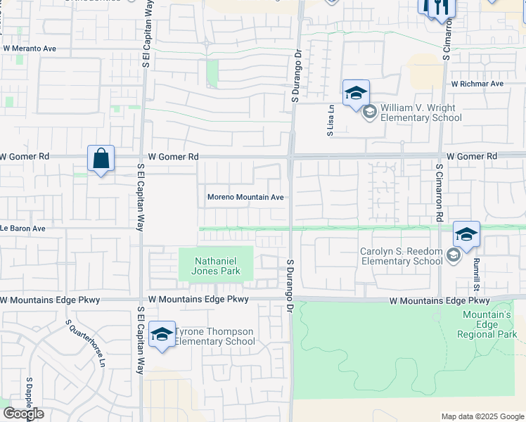 map of restaurants, bars, coffee shops, grocery stores, and more near 9838 Mount Oroville Court in Las Vegas
