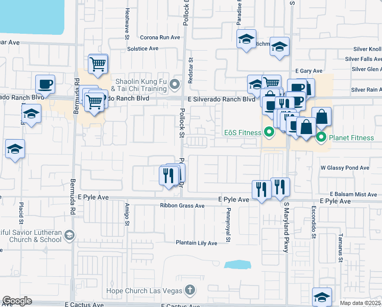 map of restaurants, bars, coffee shops, grocery stores, and more near 9937 Ivy Patch Street in Las Vegas