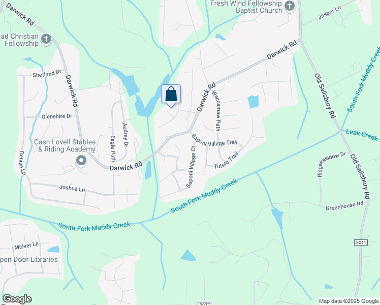 map of restaurants, bars, coffee shops, grocery stores, and more near 2051 Saponi Village Court in Winston-Salem