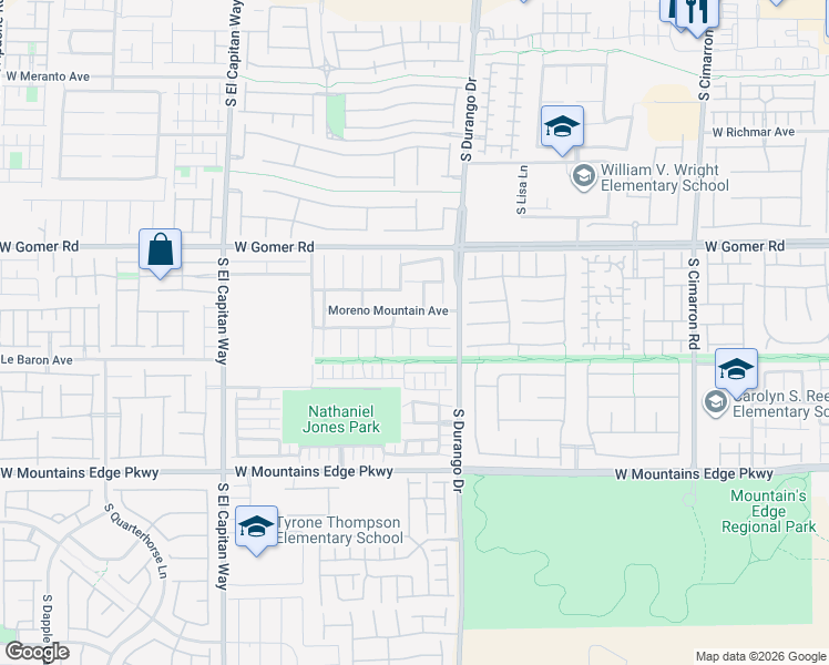map of restaurants, bars, coffee shops, grocery stores, and more near 9838 Mount Oroville Court in Las Vegas