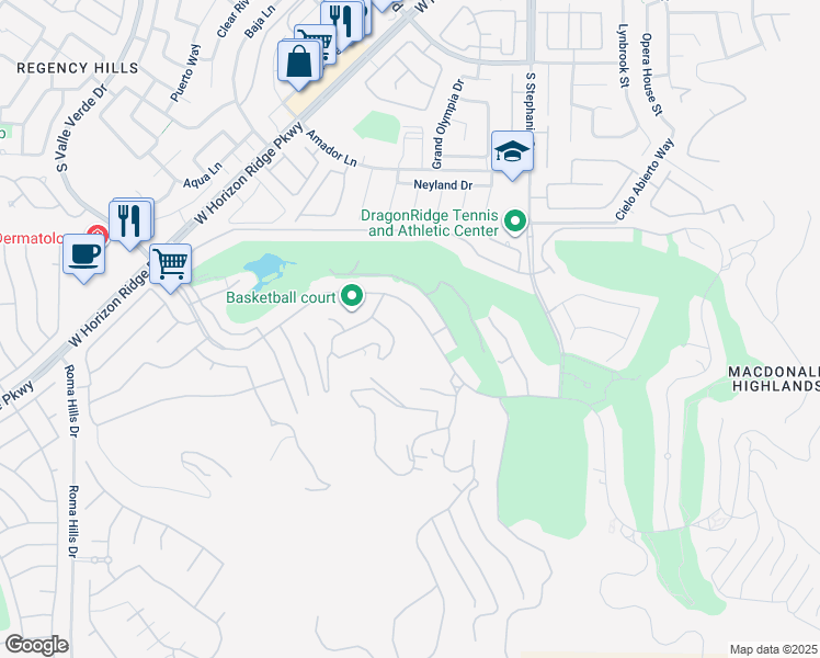 map of restaurants, bars, coffee shops, grocery stores, and more near 1469 Macdonald Ranch Drive in Henderson