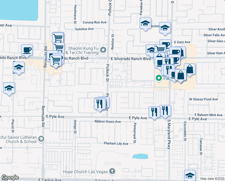 map of restaurants, bars, coffee shops, grocery stores, and more near 9937 Ivy Patch Street in Las Vegas