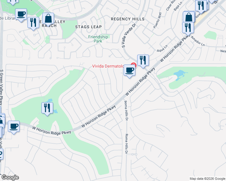 map of restaurants, bars, coffee shops, grocery stores, and more near 498 Elm Crest Place in Henderson