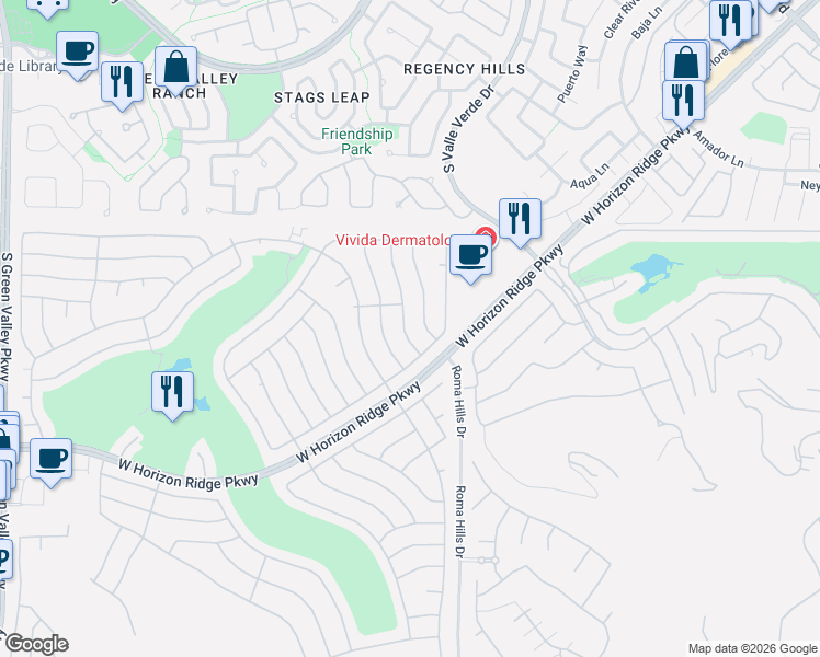 map of restaurants, bars, coffee shops, grocery stores, and more near 498 Elm Crest Place in Henderson