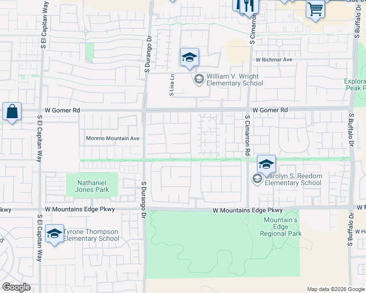 map of restaurants, bars, coffee shops, grocery stores, and more near 8441 Benidorm Avenue in Las Vegas
