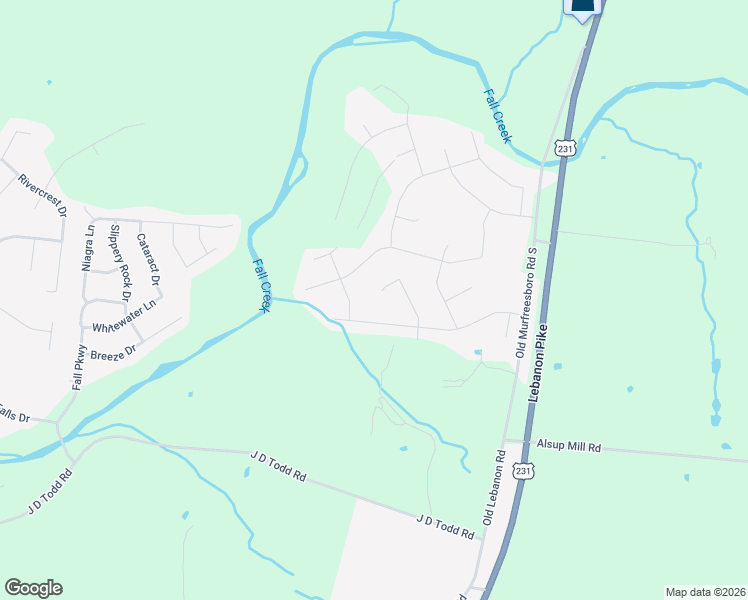 map of restaurants, bars, coffee shops, grocery stores, and more near Crooked Creek in Murfreesboro