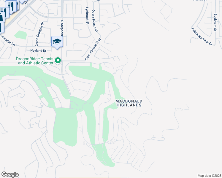 map of restaurants, bars, coffee shops, grocery stores, and more near 584 Saint Croix Street in Henderson