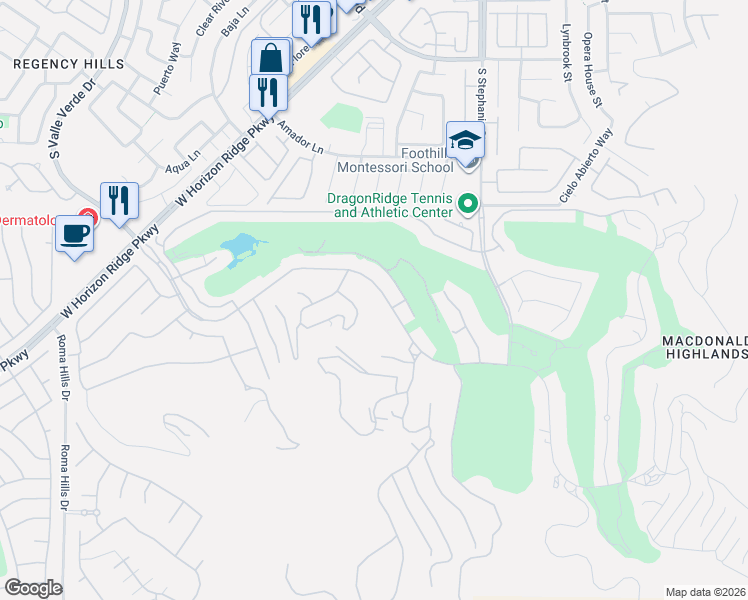 map of restaurants, bars, coffee shops, grocery stores, and more near 1459 Macdonald Ranch Drive in Henderson