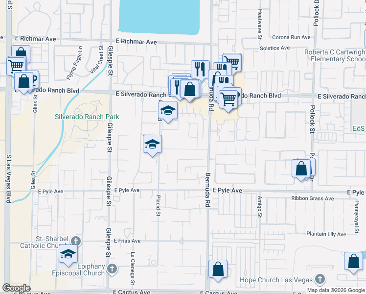 map of restaurants, bars, coffee shops, grocery stores, and more near 362 Wiseton Avenue in Las Vegas