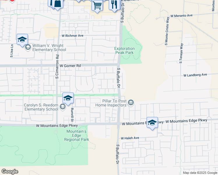 map of restaurants, bars, coffee shops, grocery stores, and more near 7869 Campers Village Avenue in Las Vegas