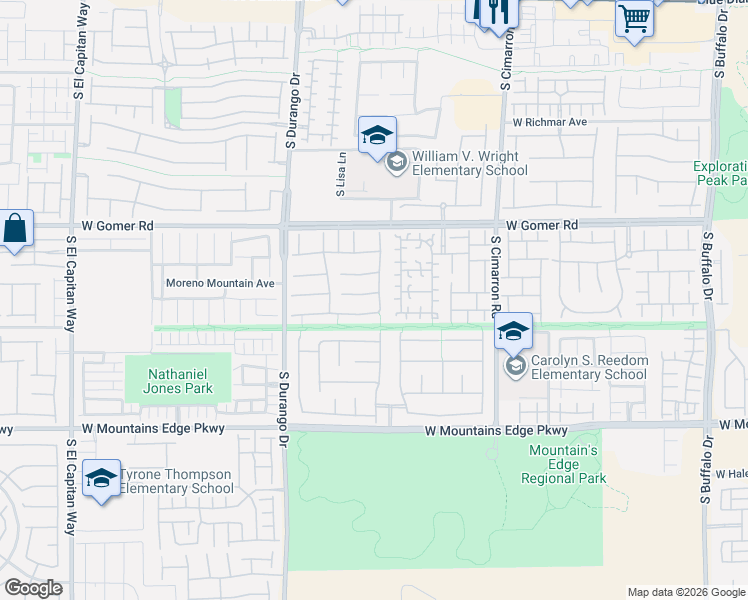 map of restaurants, bars, coffee shops, grocery stores, and more near 8441 Benidorm Avenue in Las Vegas