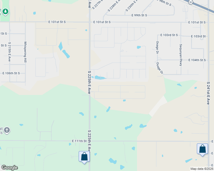 map of restaurants, bars, coffee shops, grocery stores, and more near 22706 East 105th Street South in Broken Arrow