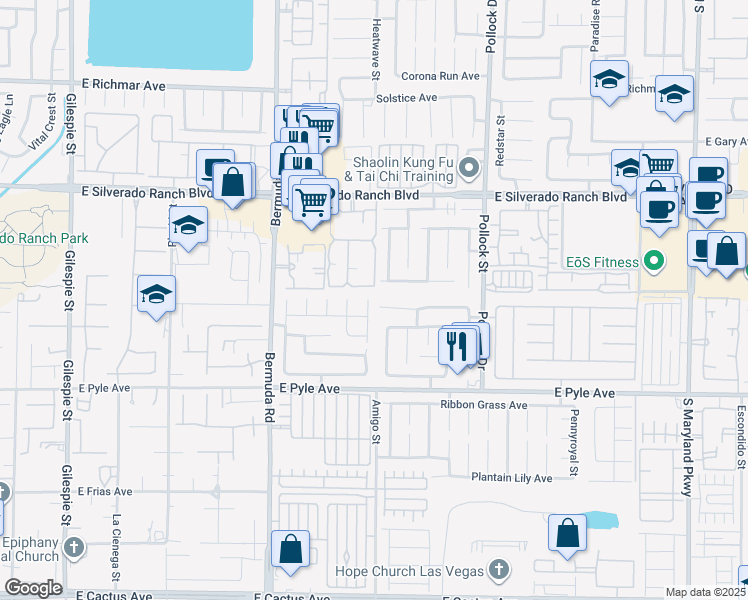 map of restaurants, bars, coffee shops, grocery stores, and more near 9900 Rose Charmont Street in Las Vegas