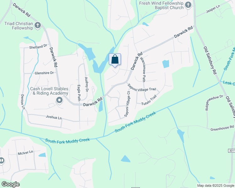 map of restaurants, bars, coffee shops, grocery stores, and more near 5032 Hogan Point Court in Winston-Salem
