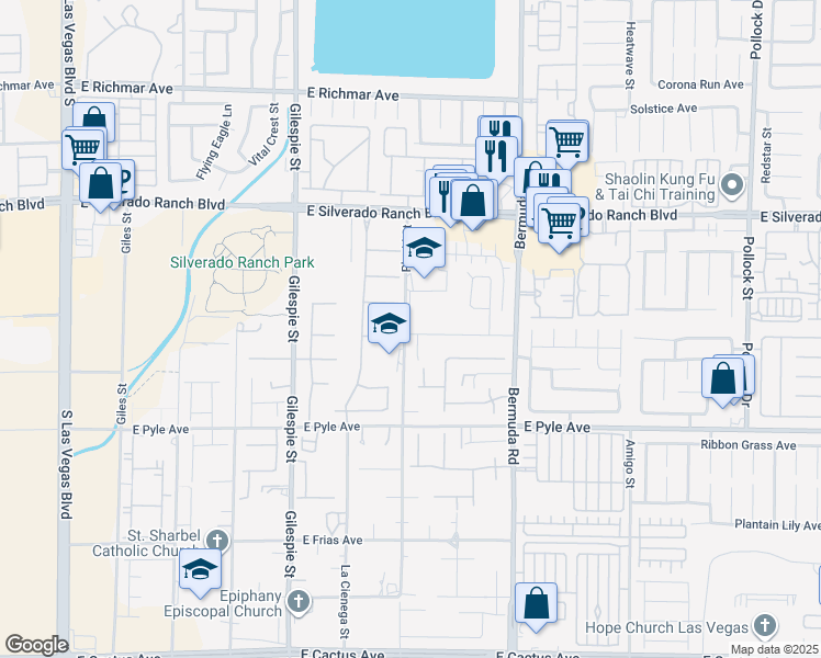 map of restaurants, bars, coffee shops, grocery stores, and more near 304 Jolly January Avenue in Las Vegas