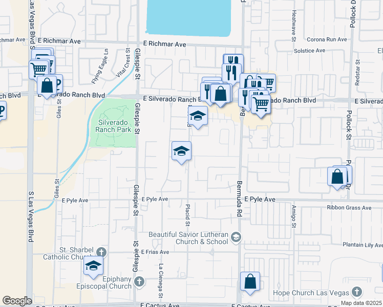 map of restaurants, bars, coffee shops, grocery stores, and more near 304 Jolly January Avenue in Las Vegas