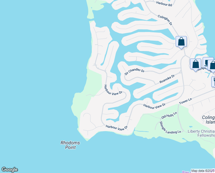 map of restaurants, bars, coffee shops, grocery stores, and more near 1304 Harbour View Drive in Kill Devil Hills