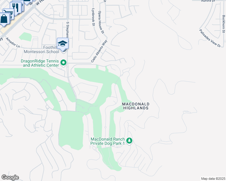 map of restaurants, bars, coffee shops, grocery stores, and more near 583 Saint Croix Street in Henderson