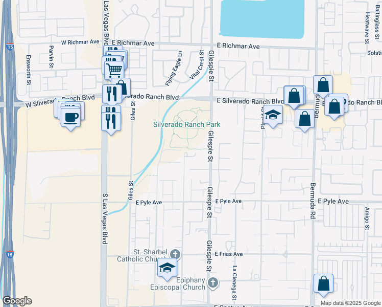 map of restaurants, bars, coffee shops, grocery stores, and more near 9920 Rancho Destino Road in Las Vegas