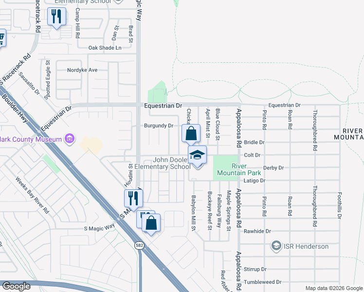 map of restaurants, bars, coffee shops, grocery stores, and more near 1931 Golden Shadow Court in Henderson