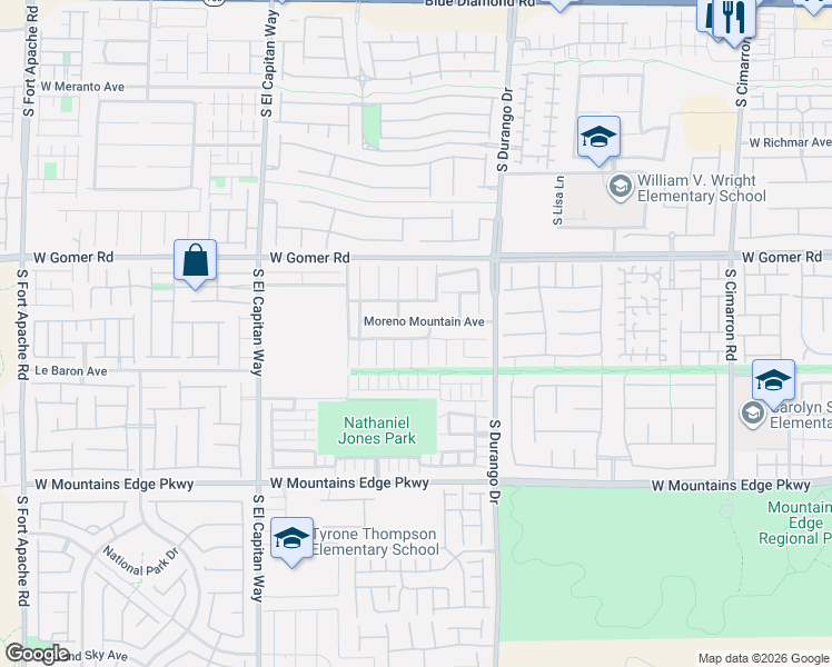 map of restaurants, bars, coffee shops, grocery stores, and more near 8706 Moreno Mountain Avenue in Las Vegas