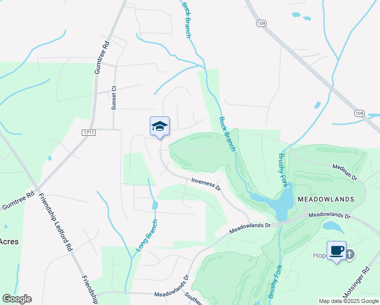 map of restaurants, bars, coffee shops, grocery stores, and more near 208 Saint James Drive in Winston-Salem