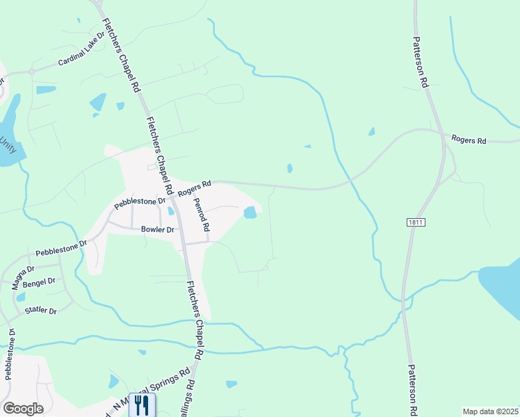 map of restaurants, bars, coffee shops, grocery stores, and more near 4222 Rogers Road in Durham