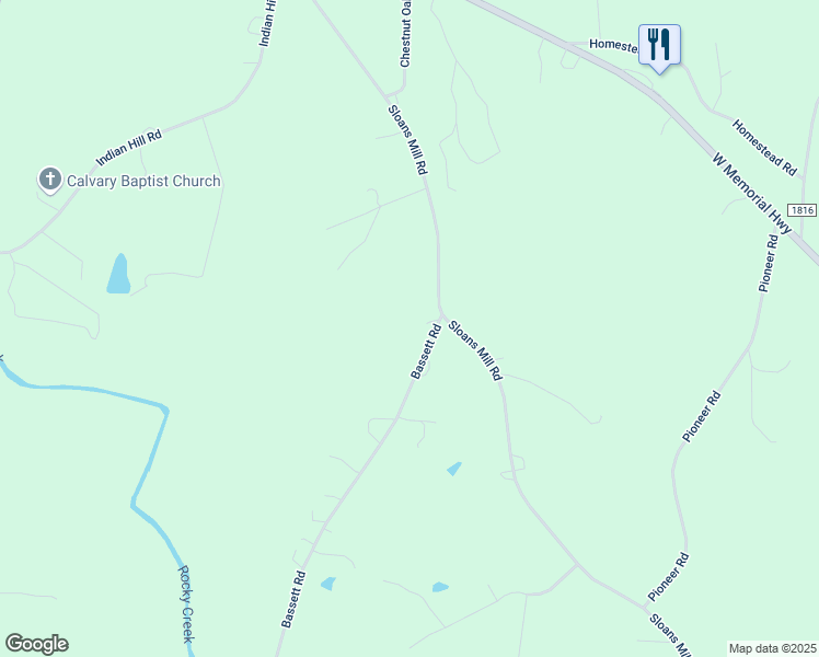 map of restaurants, bars, coffee shops, grocery stores, and more near 483 Bassett Road in Olin