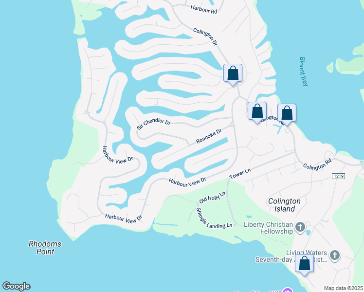 map of restaurants, bars, coffee shops, grocery stores, and more near 208 Roanoke Drive in Kill Devil Hills