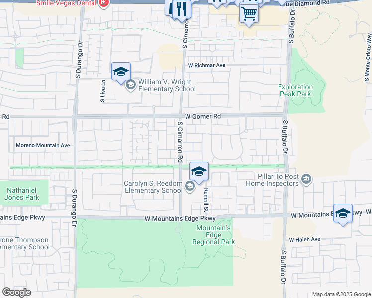 map of restaurants, bars, coffee shops, grocery stores, and more near 8184 Memory Lake Avenue in Las Vegas