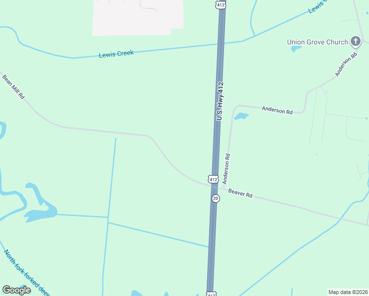 map of restaurants, bars, coffee shops, grocery stores, and more near Bean Mill Road in Dyersburg