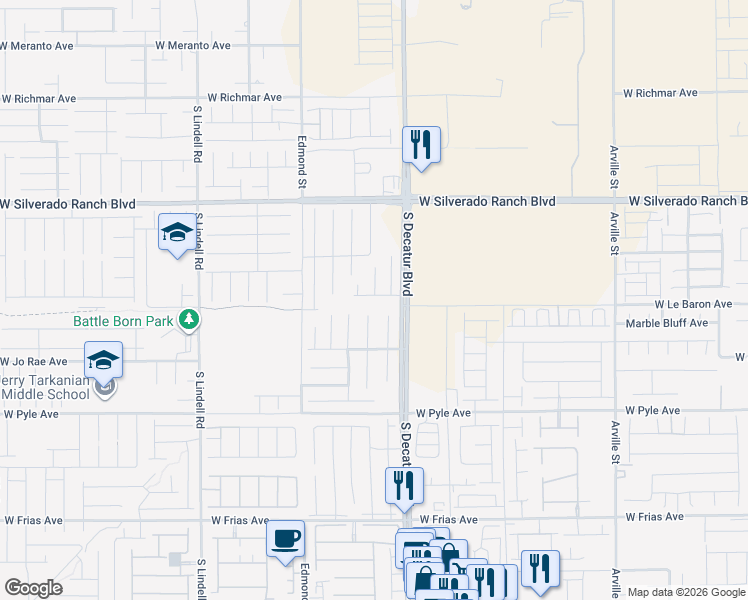 map of restaurants, bars, coffee shops, grocery stores, and more near 9864 Giant Steps Court in Las Vegas