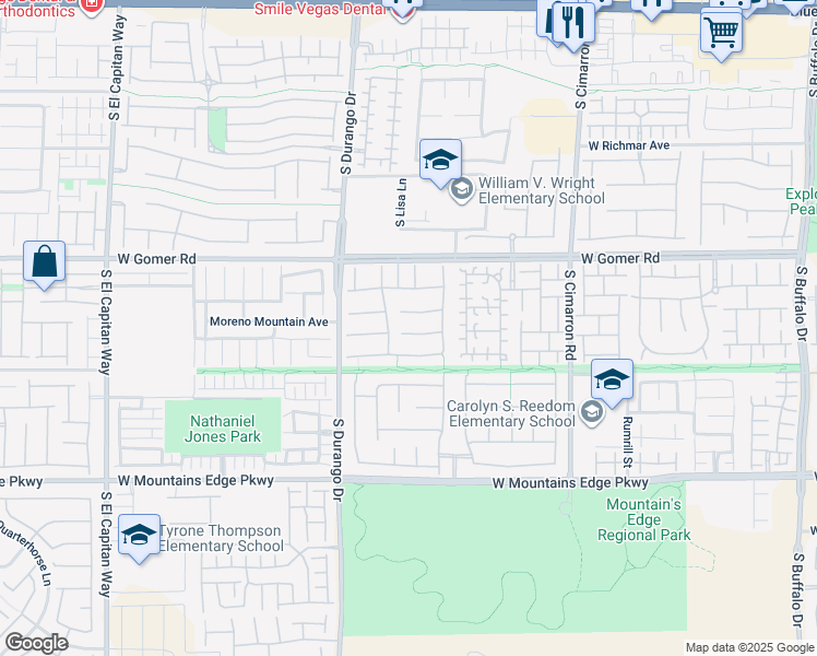 map of restaurants, bars, coffee shops, grocery stores, and more near 8472 Elche Court in Las Vegas