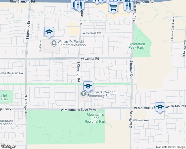 map of restaurants, bars, coffee shops, grocery stores, and more near 8118 Cranberry Lake Avenue in Las Vegas