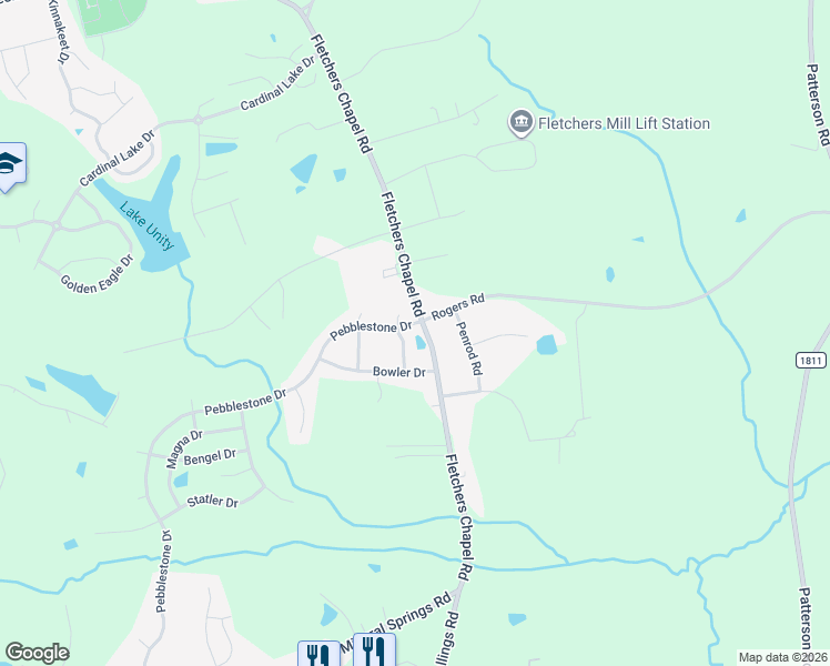 map of restaurants, bars, coffee shops, grocery stores, and more near 604 Cove Hollow Drive in Durham